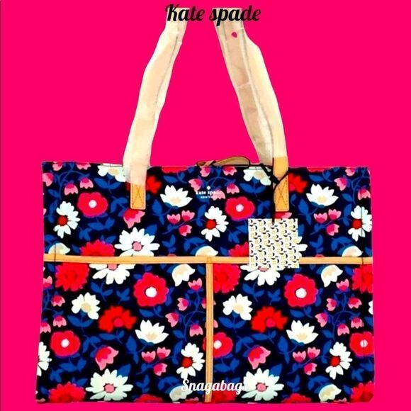 KATE SPADE NWT WASHINGTON SQUARE MEGA SAM TOTE BAG BRIGHT FLORAL PATTERN - Picture 3 of 15